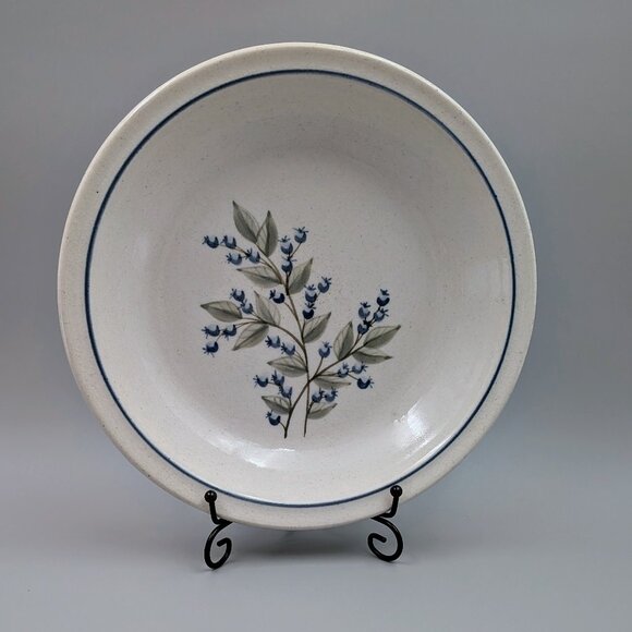 Vintage Union Stoneware Maine Blueberry Branches: Cottagecore Farmhouse Bowl - Picture 2 of 7